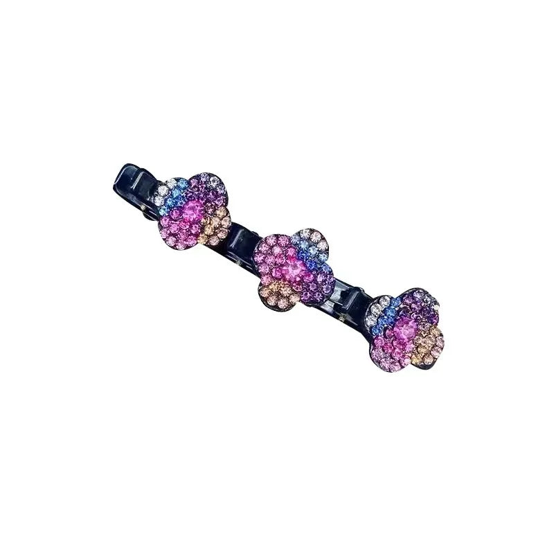Fashion Sparkling Crystal Stone Braided Hair Clips