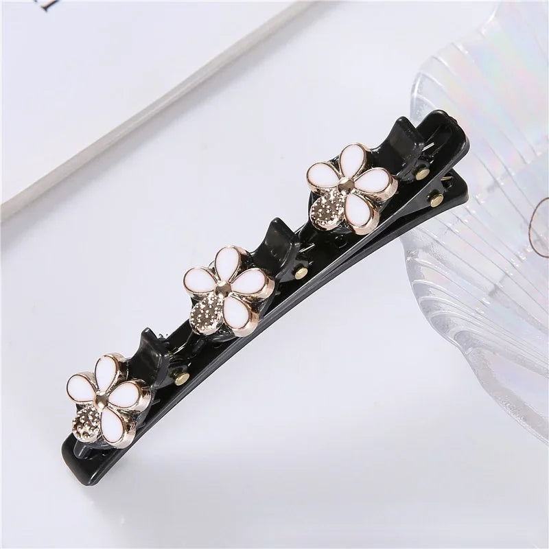 Fashion Sparkling Crystal Stone Braided Hair Clips