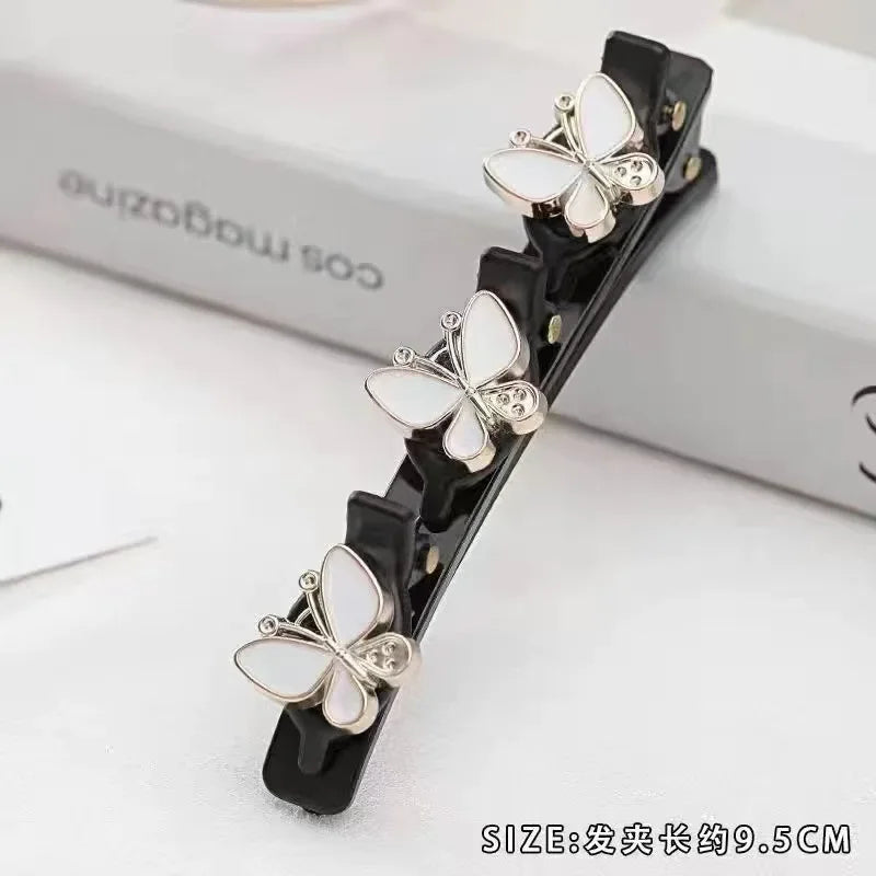 Fashion Sparkling Crystal Stone Braided Hair Clips
