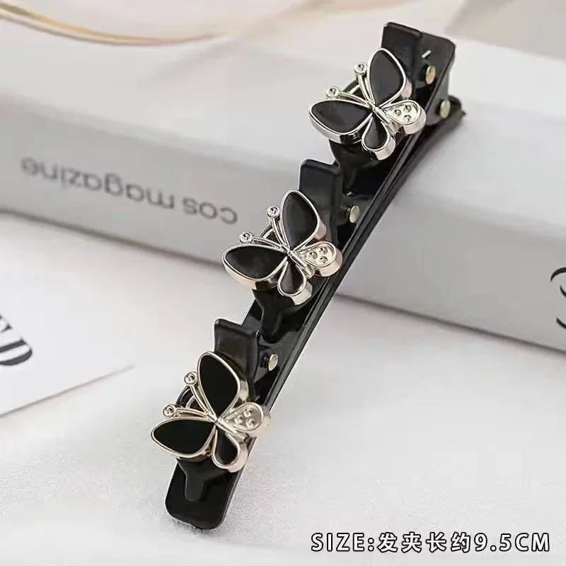 Fashion Sparkling Crystal Stone Braided Hair Clips